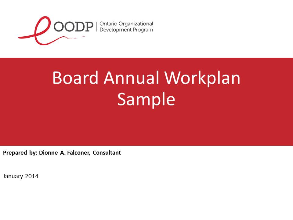 OODP Board Annual Workplan Sample