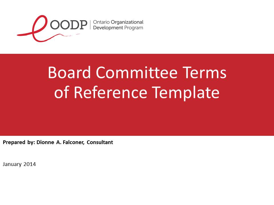 OODP Board Committee Terms of Reference Sample