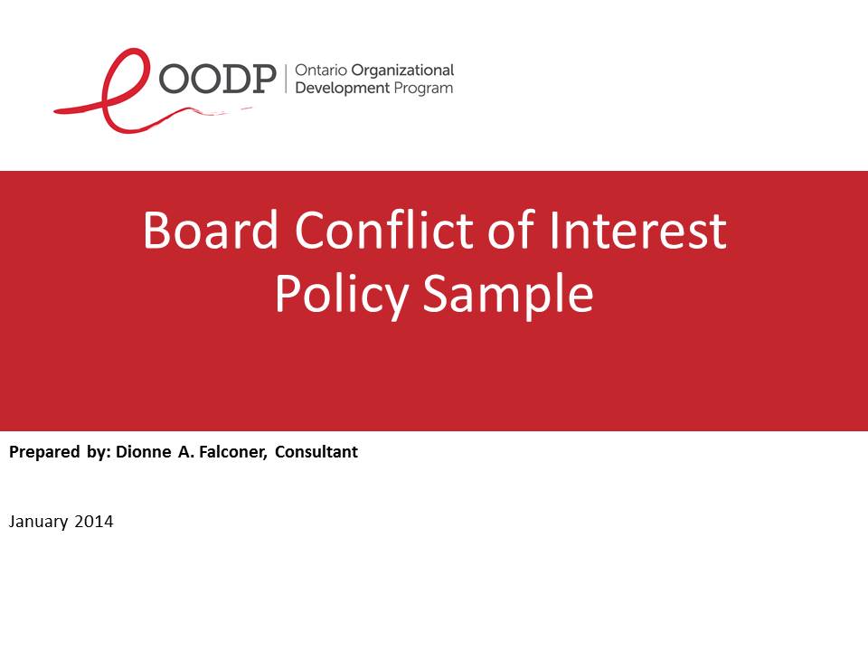 OODP Board Policy on Conflict of Interest Sample