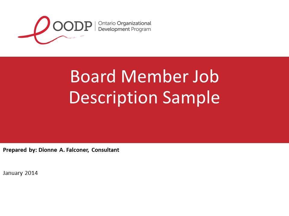OODP Board Member Job Description Sample
