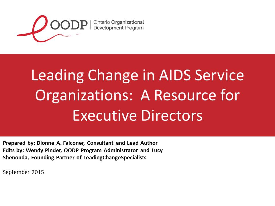 OODP Leading Change in ASO’s Resource