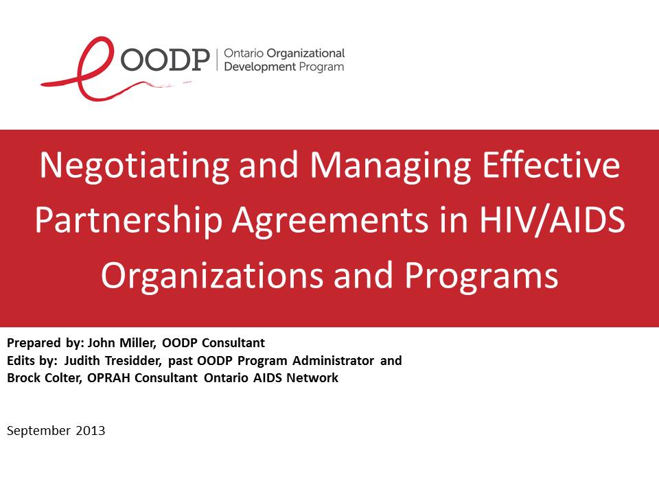 OODP Partnership Agreements Resource