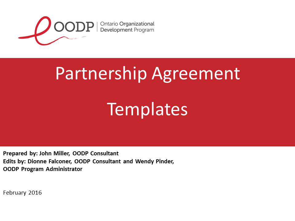 OODP Partnership Agreement Forms