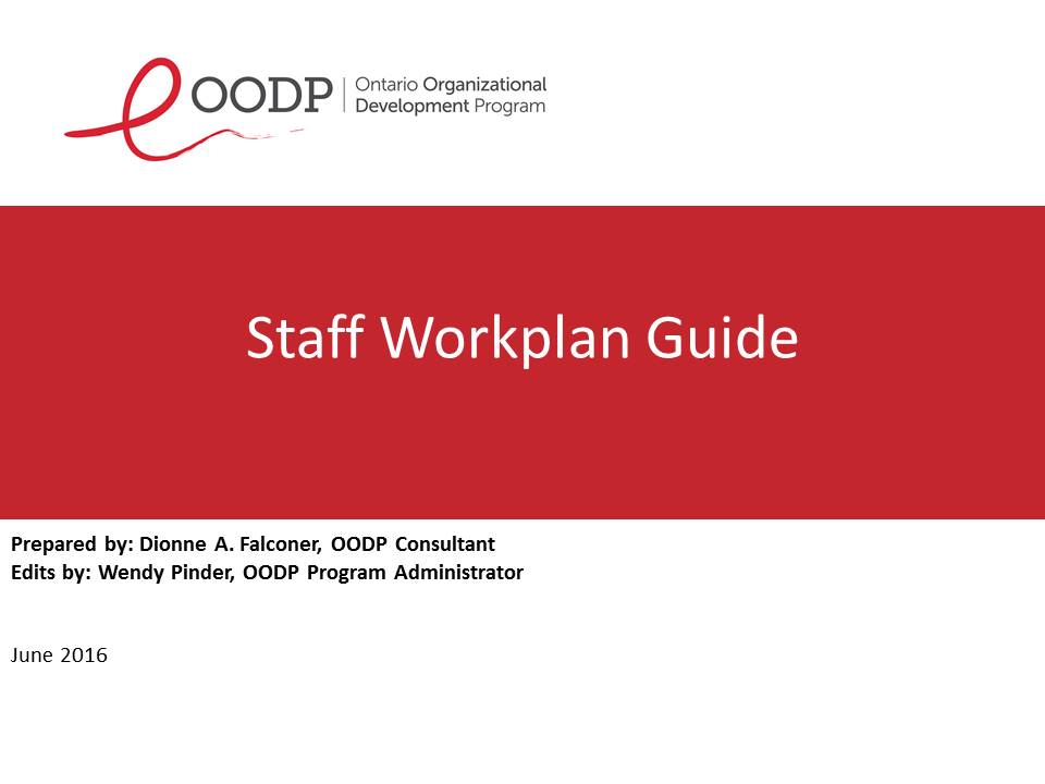 OODP Staff Work Plan Guide